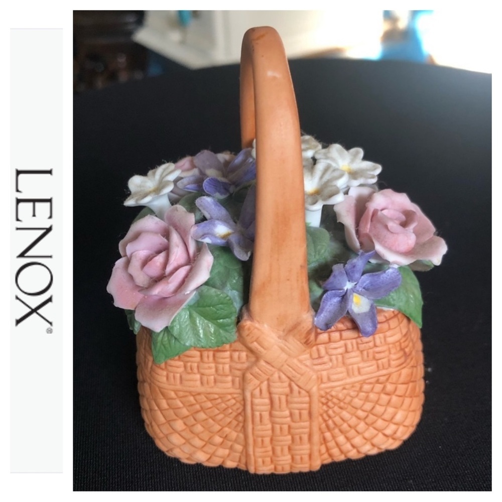 Vintage LENOX Porcelain Country Basket Bouquet